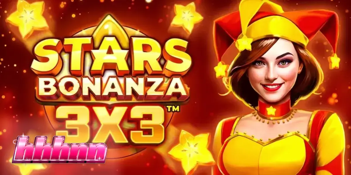 Interface vibrante do slot Stars Bonanza 3x3 com símbolos de frutas e uma bufona